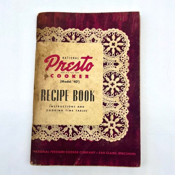 Vintage 1947 Presto Cooker Recipe Book Model 40 Pressure Cooker Manual - Picture 1 of 9